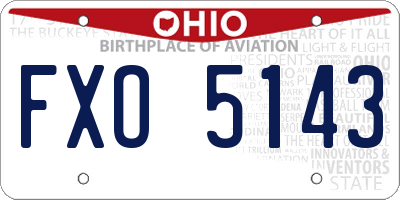 OH license plate FXO5143