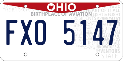 OH license plate FXO5147