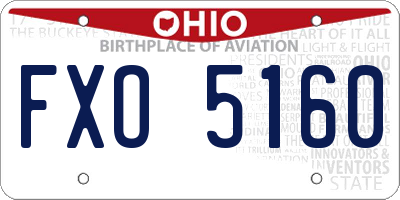 OH license plate FXO5160