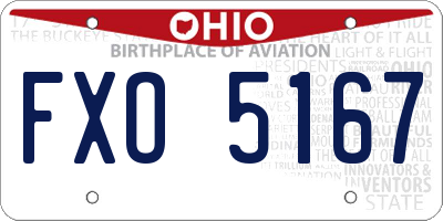 OH license plate FXO5167