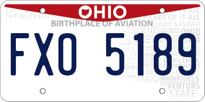 OH license plate FXO5189