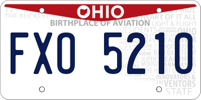 OH license plate FXO5210