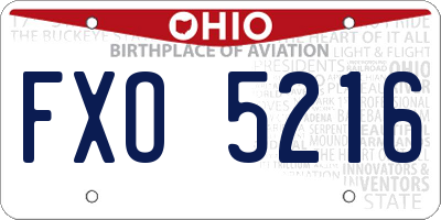 OH license plate FXO5216