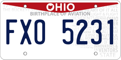 OH license plate FXO5231