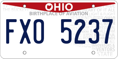 OH license plate FXO5237