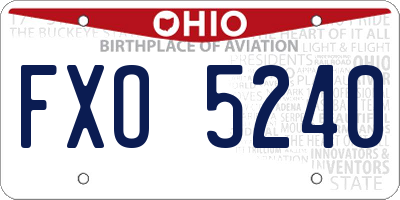 OH license plate FXO5240