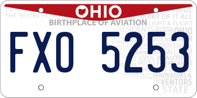 OH license plate FXO5253