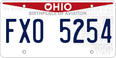 OH license plate FXO5254