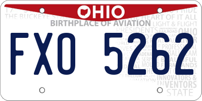 OH license plate FXO5262