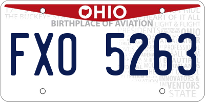 OH license plate FXO5263