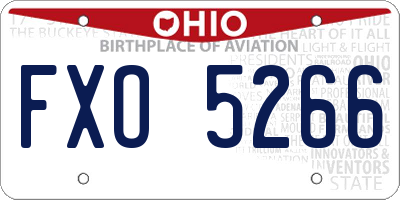 OH license plate FXO5266