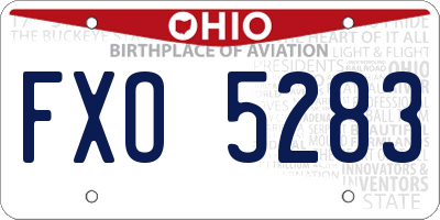 OH license plate FXO5283