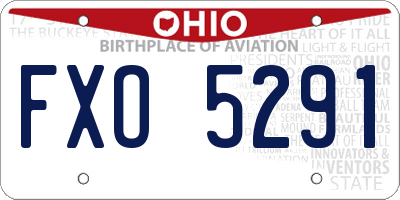 OH license plate FXO5291