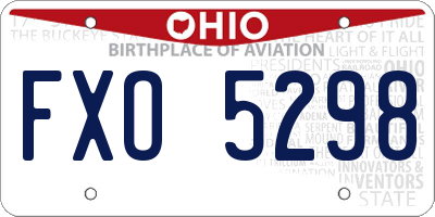 OH license plate FXO5298