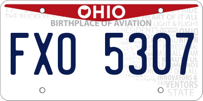 OH license plate FXO5307