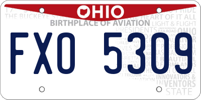 OH license plate FXO5309