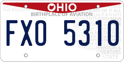 OH license plate FXO5310