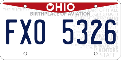 OH license plate FXO5326