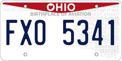 OH license plate FXO5341