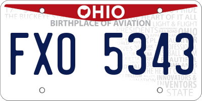 OH license plate FXO5343