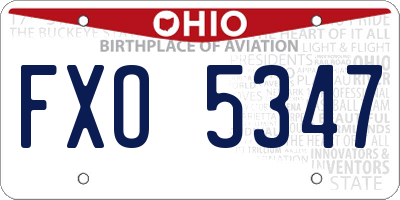 OH license plate FXO5347