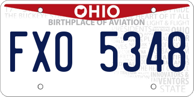OH license plate FXO5348