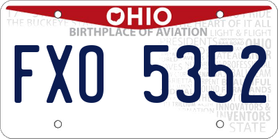 OH license plate FXO5352