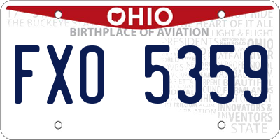 OH license plate FXO5359