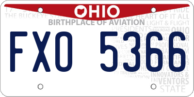 OH license plate FXO5366