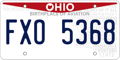 OH license plate FXO5368