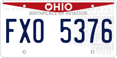 OH license plate FXO5376