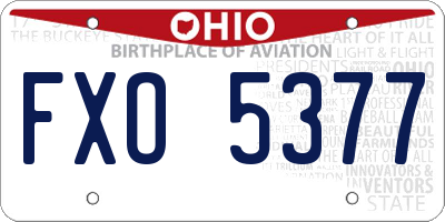 OH license plate FXO5377