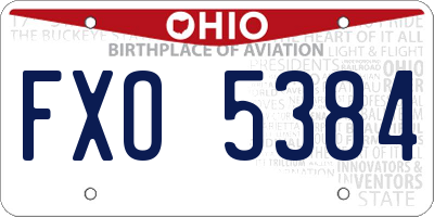 OH license plate FXO5384