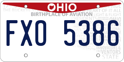 OH license plate FXO5386