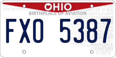 OH license plate FXO5387