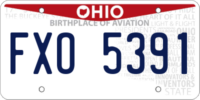 OH license plate FXO5391