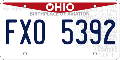 OH license plate FXO5392