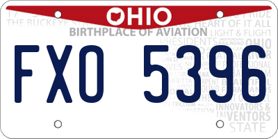OH license plate FXO5396