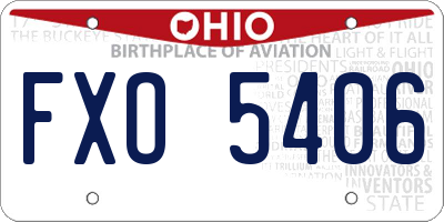 OH license plate FXO5406