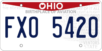 OH license plate FXO5420