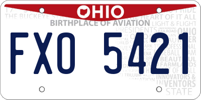 OH license plate FXO5421