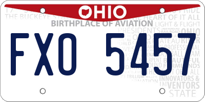 OH license plate FXO5457
