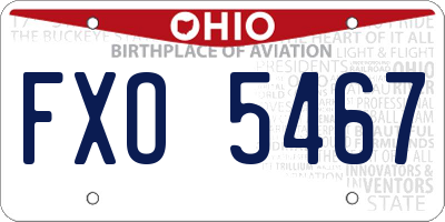 OH license plate FXO5467