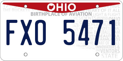 OH license plate FXO5471