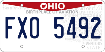 OH license plate FXO5492