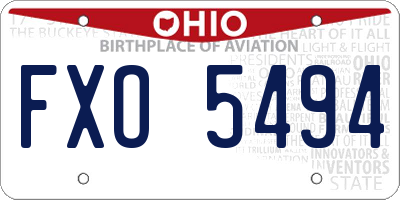 OH license plate FXO5494