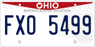 OH license plate FXO5499