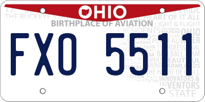 OH license plate FXO5511