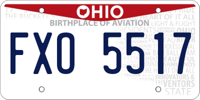 OH license plate FXO5517