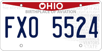 OH license plate FXO5524